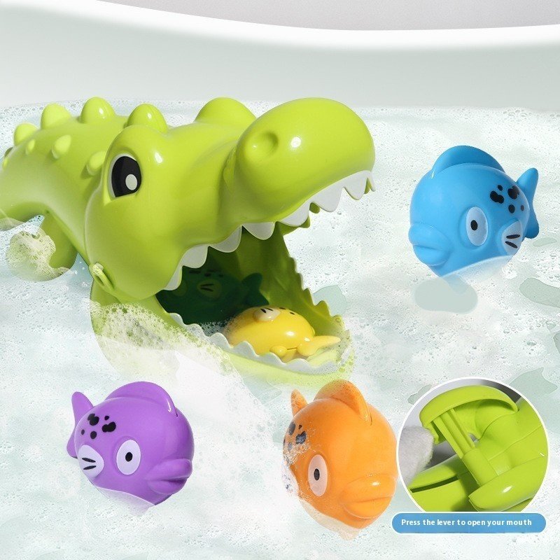 Children's Bathroom Bath And Water Toys Large Crocodile Eating Small Fish - Image 3