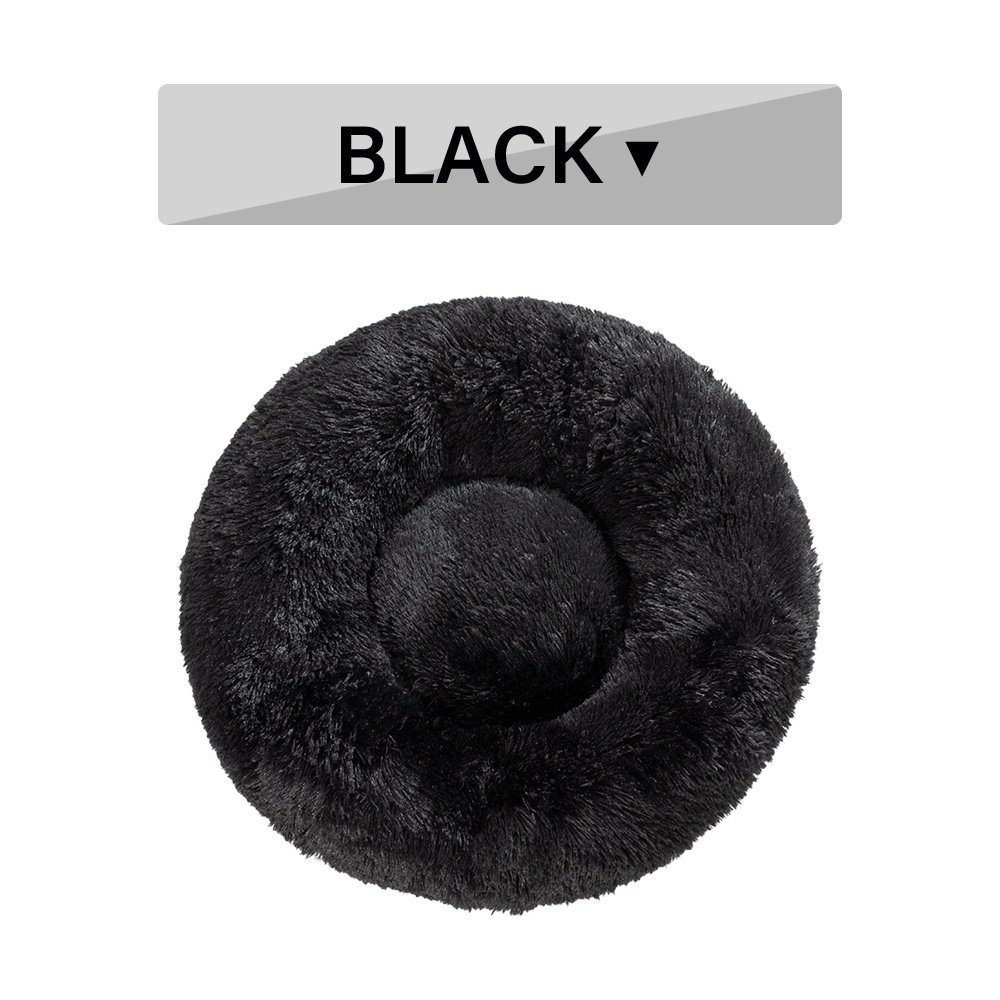 Fluffy Donut Dog Bed Warm Soft Long Plush Pet Cushion Dog House Cat Bed Washable Pet Sofa Mat Calming Samll Large Dog Beds - Image 5