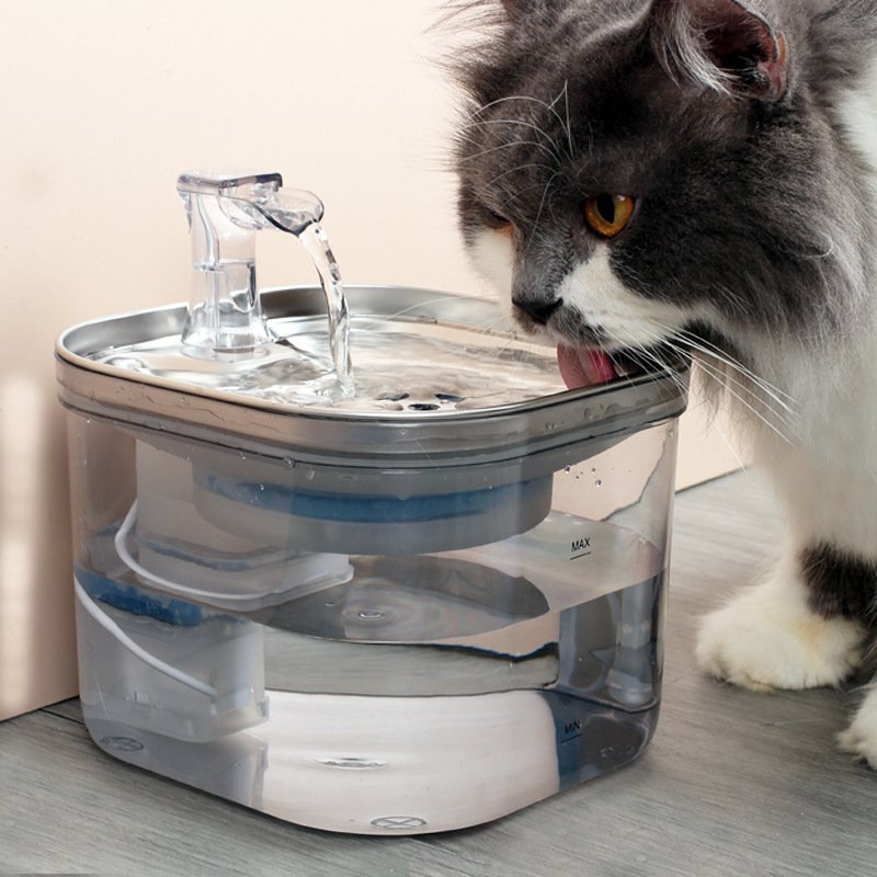 Pet Cat Dog Stainless Steel Automatic Circulation Water Dispenser Intelligent Fountain Pets Accessories - Image 2