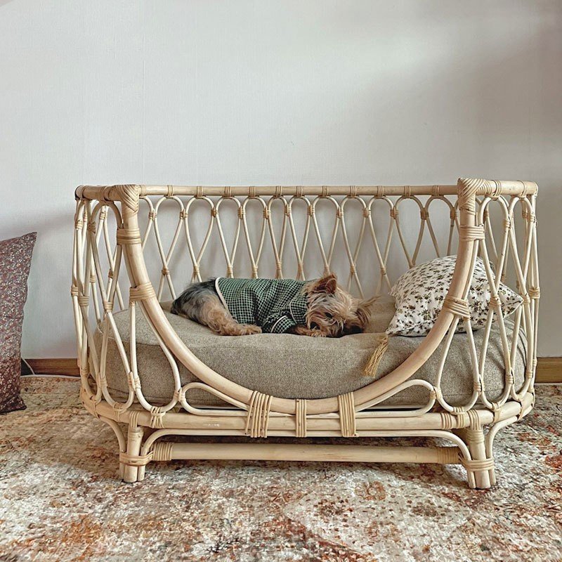 Pet Bed Handmade Rattan Woven Pet Bed Sofa For Dogs - Image 2