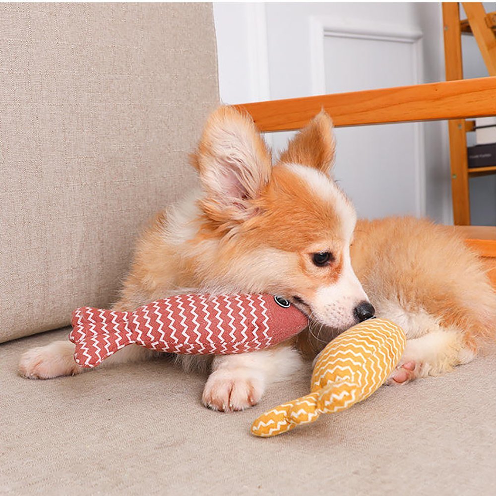 Burlap Fish Catnip Cat Toy, Throw Pillow, Teething Cat Toy, Fancy Cat Toy, Tough Bite, Sturdy Cat Toys Catnip Crinkle Sound Toys Soft And Durable, Interactive Cat Kicker Toys For Indoor Kitten - Image 3