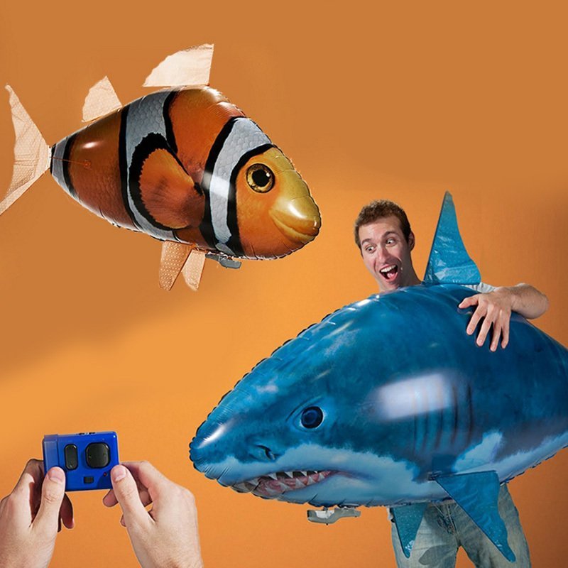 Remote Control Shark Toys Air Swimming Fish Infrared RC Air Balloons Inflatable RC Flying Air Plane Kids Toys - Image 2